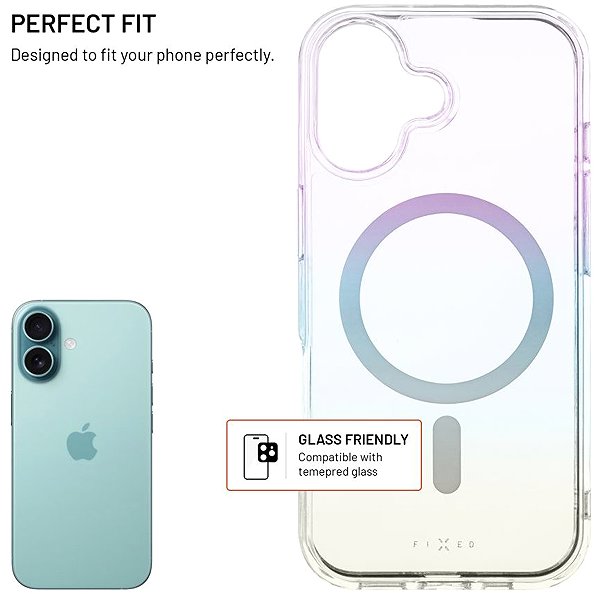Telefon tok FIXED MagRainbow Apple iPhone 17 MagSafe irizáló tok ...