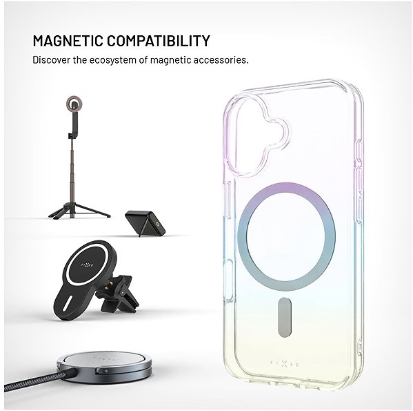 Telefon tok FIXED MagRainbow Apple iPhone 17 MagSafe irizáló tok ...