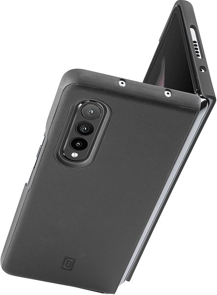 Telefon tok Cellularline Fit Duo Samsung Galaxy Z Fold4 fekete PU bőr tok ...