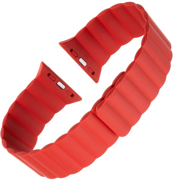 Armband FIXED Silikon-Magnetarmband für Apple Watch 42/44/45/Ultra 49mm rot ...