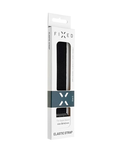 Szíj FIXED Elastic Nylon Strap Apple Watch 38/40/41mm okosórához, XS-es méret, fekete ...