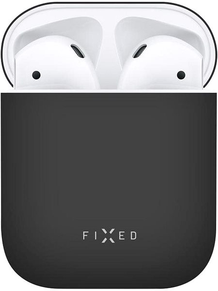 Kopfhörer-Hülle FIXED Silky für Apple Airpods - schwarz Verpackung/Box