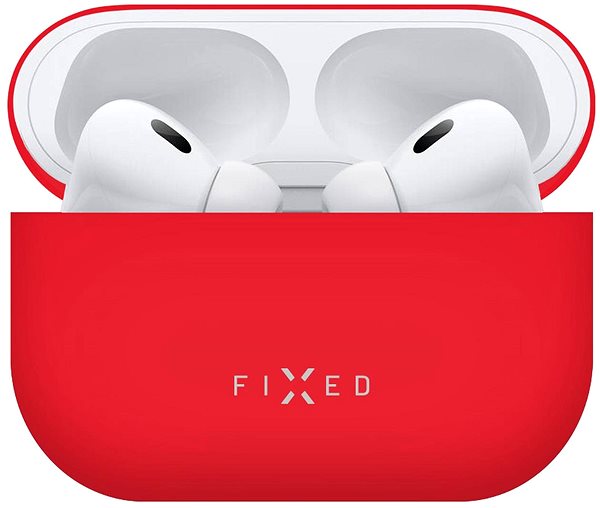 Kopfhörer-Hülle FIXED Silky Cover für Apple AirPods Pro 2 - rot ...