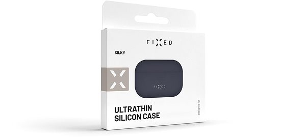 Kopfhörer-Hülle FIXED Silky für Apple Airpods - blau Verpackung/Box
