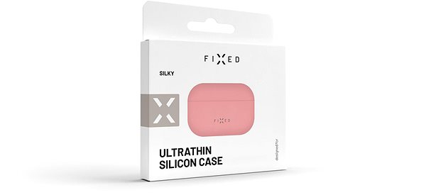 Puzdro na slúchadlá FIXED Silky pre Apple Airpods ružové Obal/škatuľka