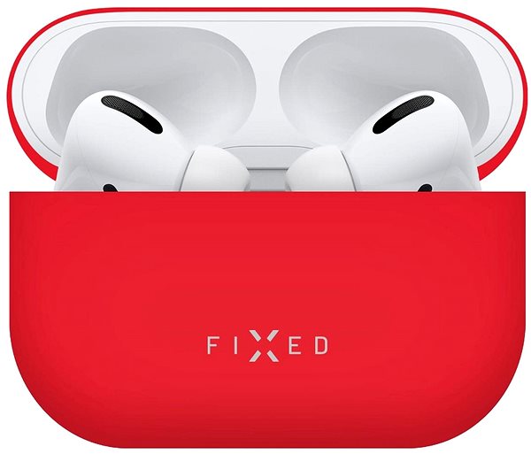 Fülhallgató tok FIXED Silky Apple Airpods Pro piros tok Jellemzők/technológia