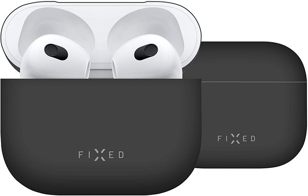 Kopfhörer-Hülle FIXED Silky Cover für Apple Airpods 3 - schwarz Mermale/Technologie