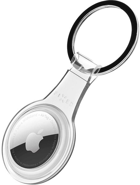 AirTag klíčenka FIXED Pure pro Apple AirTag čiré Boční pohled