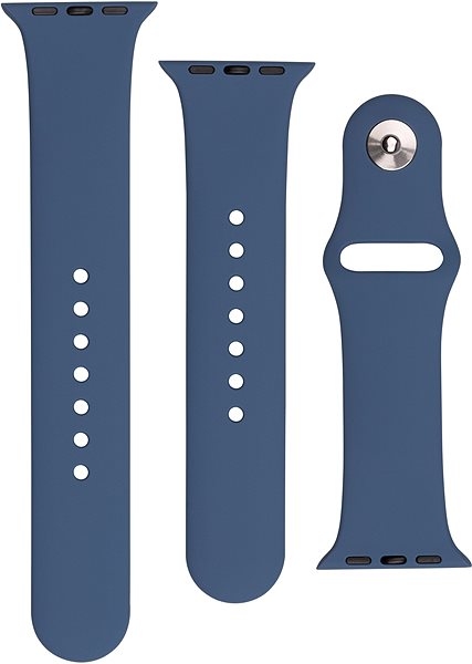 Armband FIXED Silicone Strap SET für Apple Watch 42/44/45/Ultra 49mm - metallic blau ...