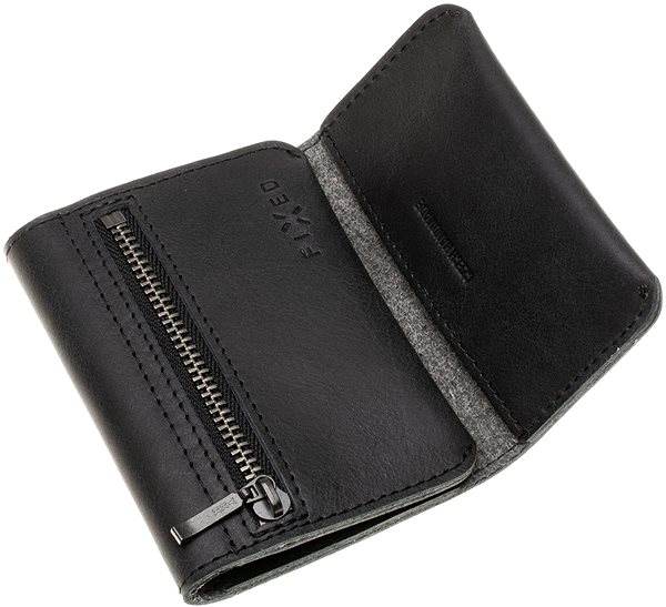 Pénztárca FIXED Tripple Wallet for AirTag valódi marhabőrből, fekete ...