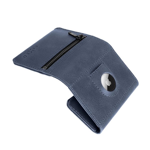 Peněženka FIXED Tripple Wallet for AirTag z pravé hovězí kůže modrá ...