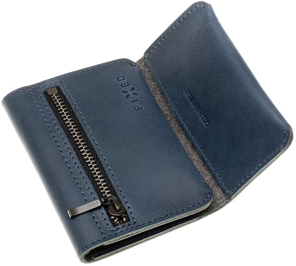 Peněženka FIXED Tripple Wallet for AirTag z pravé hovězí kůže modrá ...
