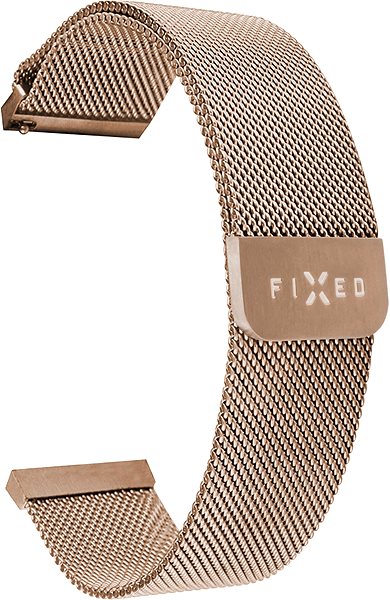 Remienok na hodinky FIXED Mesh Strap s 18 mm Quick Release ružovo-zlatý ...