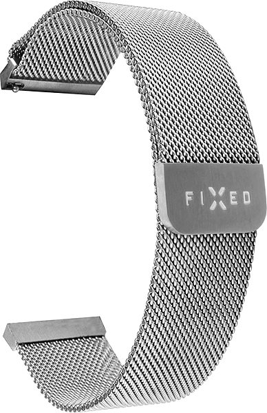 Remienok na hodinky FIXED Mesh Strap s 18 mm Quick Release strieborný ...