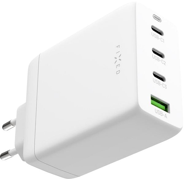 AC Adapter FIXED GaN with 3xUSB-C and USB output support PD 3.0 100W white ...