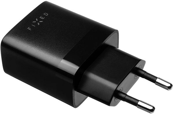 Töltő adapter FIXED Smart Rapid Charge töltőfej, 2× USB kimenet, USB/USB-C kábel, 1 m, 17 W, fekete ...