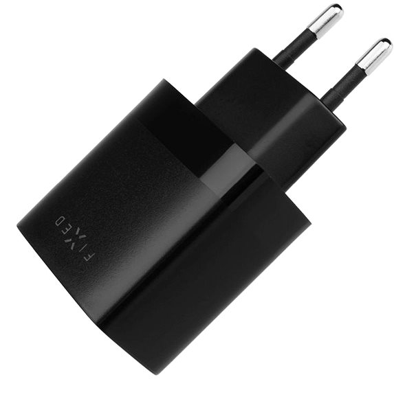 Töltő adapter FIXED Smart Rapid Charge töltőfej, 2× USB kimenet, USB/USB-C kábel, 1 m, 17 W, fekete ...