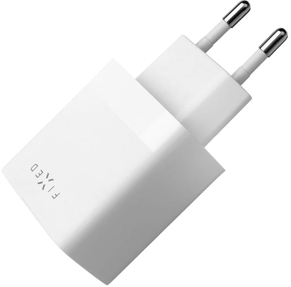 Nabíjačka do siete FIXED Smart Rapid Charge s 2× USB výstupom a USB/USB-C káblom 1 m 17 W biela ...