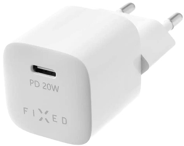Töltő adapter FIXED PD Rapid Charge Mini USB-C + USB-C to USB-C kábel - PD, 30W, fehér Képernyő