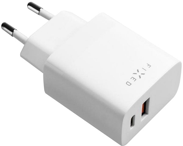 AC Adapter FIXED with USB-C and USB output and PD and QC 3.0 support 20W white ...