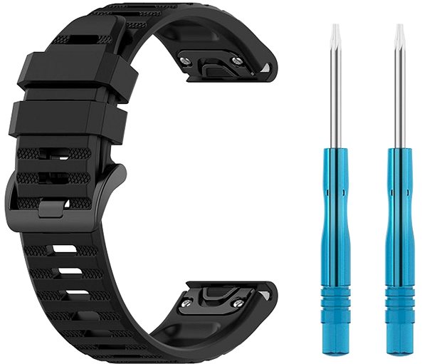 Remienok na hodinky FIXED Silicone Strap na Garmin QuickFit 22 mm čierny ...