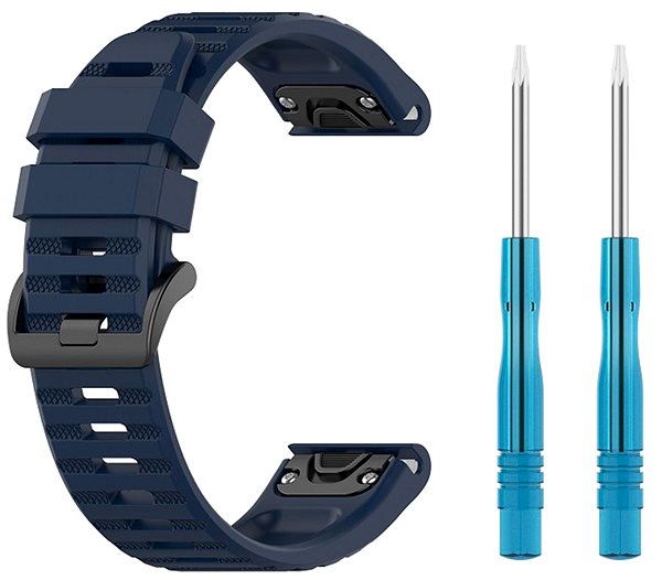 Szíj FIXED Silicone Strap Garmin QuickFit 22 mm - kék ...