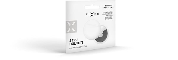 Védőfólia FIXED Invisible Protector Apple AirTag kijelzővédő fólia elülső + hátoldali, 2 szett átlátszó csomagolásban ...