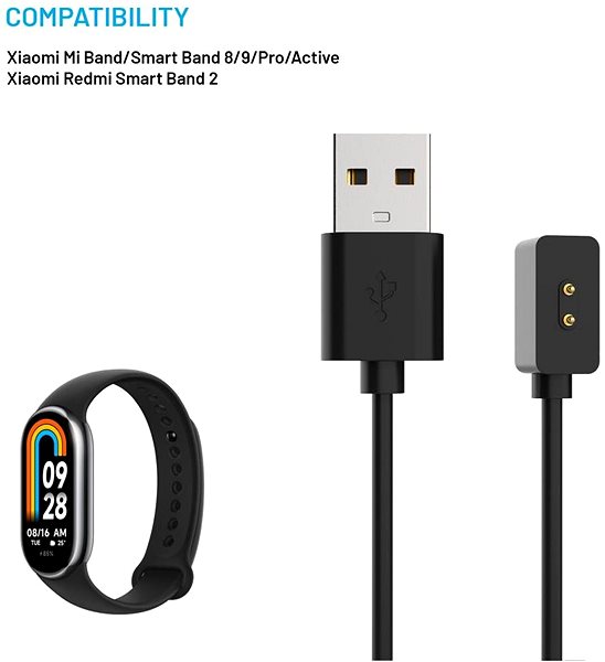 Nabíjačka na hodinky FIXED nabíjací USB-A kábel pre Xiaomi Smart Band 8 .