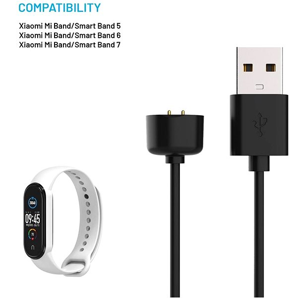 Nabíječka na hodinky FIXED nabíjecí USB-A kabel pro Xiaomi Mi Band 5/6/7 ...