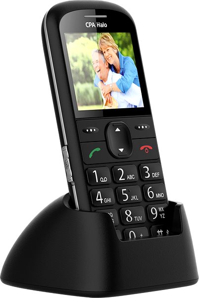 Mobile Phone CPA Halo 21 Senior black with charging stand ...