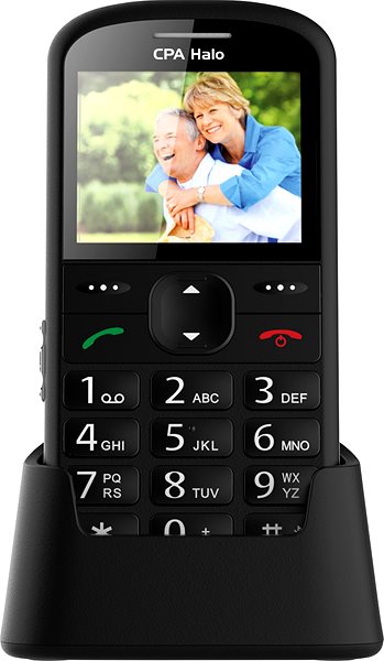 Mobile Phone CPA Halo 21 Senior black with charging stand ...