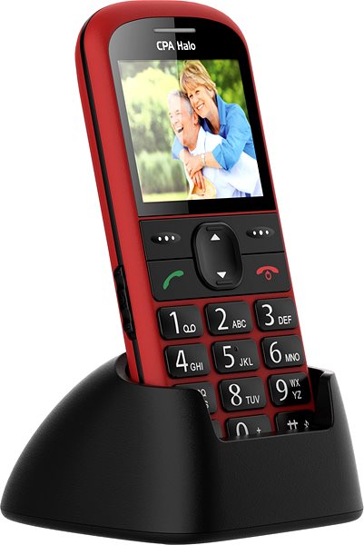 Mobile Phone CPA Halo 21 Senior red with charging stand ...
