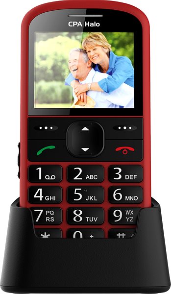 Mobile Phone CPA Halo 21 Senior red with charging stand ...