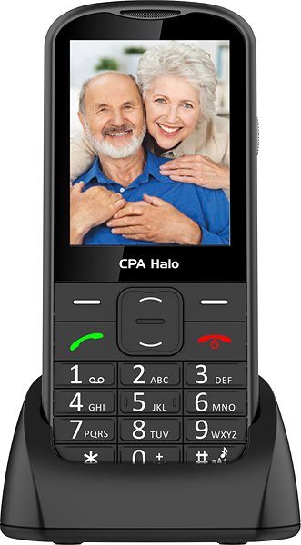 Mobile Phone CPA Halo 28 Senior black with charging stand ...