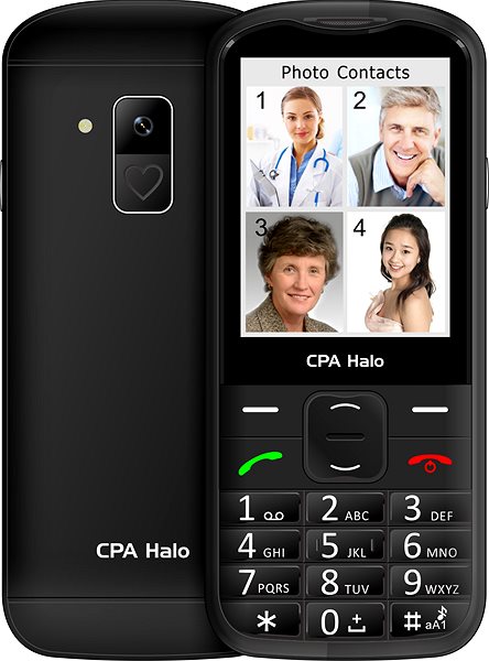 Mobile Phone CPA Halo 28 Senior black with charging stand ...