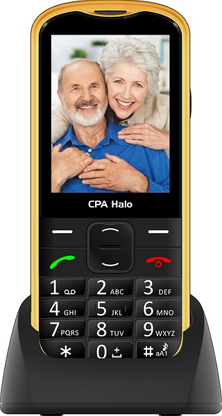 Mobile Phone CPA Halo 28 Senior gold with charging stand ...
