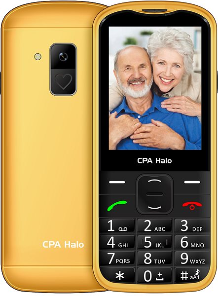Mobile Phone CPA Halo 28 Senior gold with charging stand ...