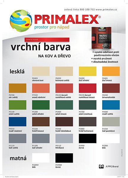 Primer PPG Primalex Topcoat 2430 Brown Chocolate Gloss 0.75 l .