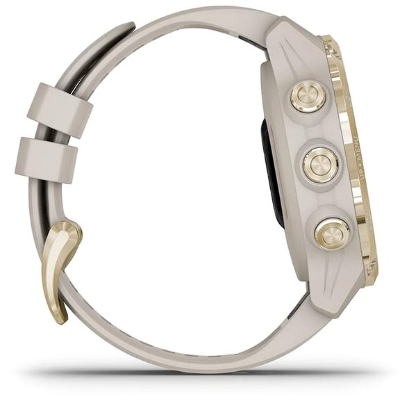 Smart Watch Garmin Descent Mk2S Sapphire Light Gold / Light Sand Band Lateral view