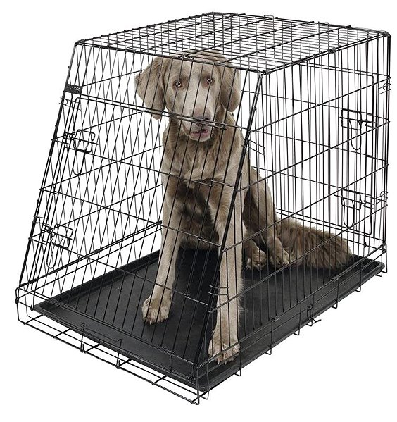 Kerbl Dog Transport Box, car crate for dogs 75×52×61cm, 2 doors, slanted.