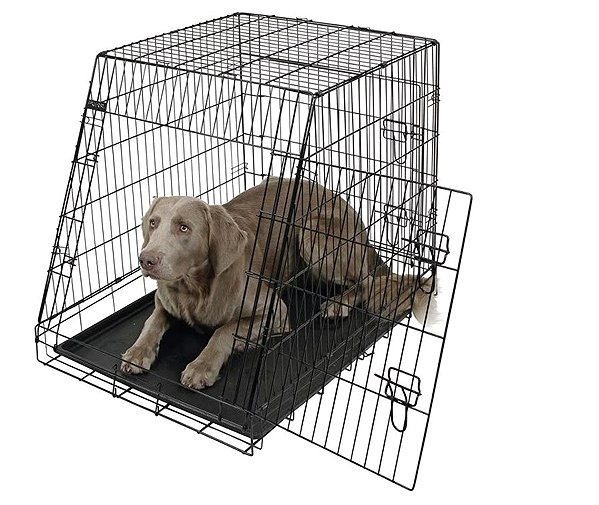 Kerbl Dog Transport Box, car crate for dogs 75×52×61cm, 2 doors, slanted.