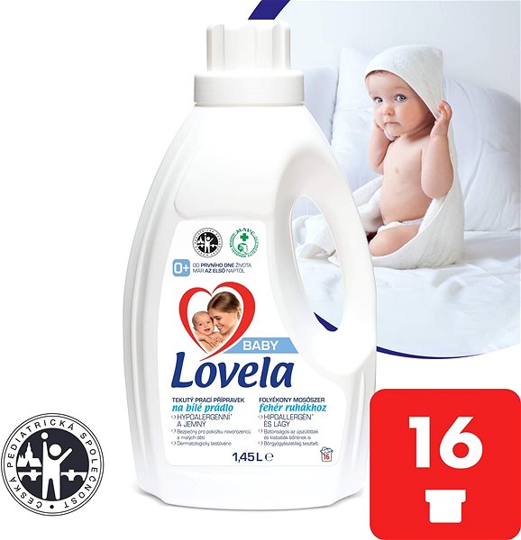 Mosógél LOVELA Baby Fehér ruhához 1,45 l (16 mosás) ...