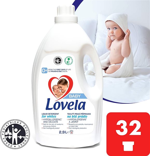 Prací gél LOVELA Baby na bielu bielizeň 2,9 l (32 praní) ...