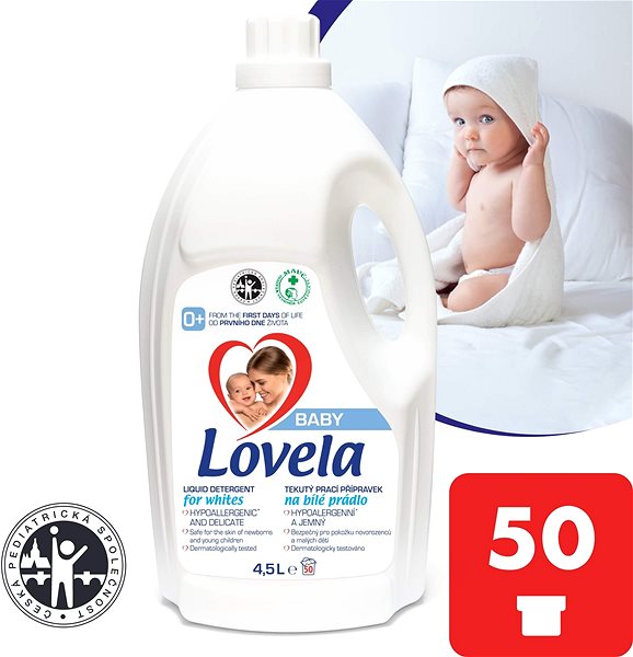 Mosógél LOVELA Baby Fehér ruhához 4,5 l (50 mosás) ...