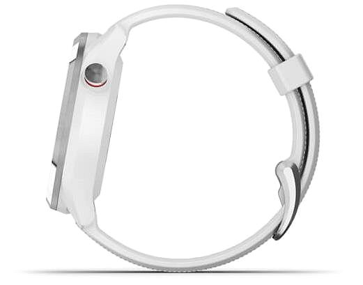 Smartwatch Garmin Approach S42 Silver/White Silicone Band Seitlicher Anblick