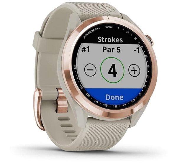 Smart Watch Garmin Approach S42 Rose Gold/Light Sand Silicone Band ...
