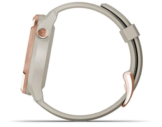 Smartwatch Garmin Approach S42 Rose Gold/Light Sand Silicone Band Seitlicher Anblick