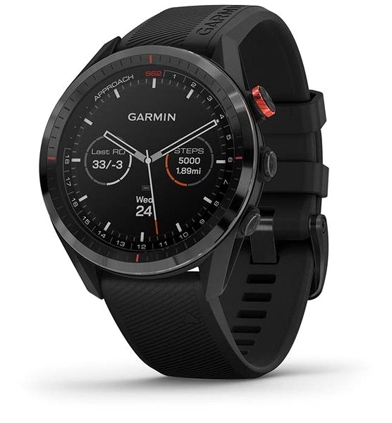 Smartwatch Garmin Approach S62 Black Bundle Seitlicher Anblick