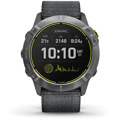 Smartwatch Garmin Enduro Steel/Grey UltraFit Nylon Strap - Nylonarmband Screen