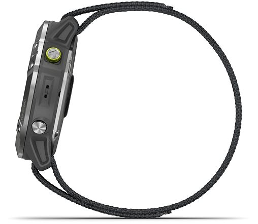 Smartwatch Garmin Enduro Steel/Grey UltraFit Nylon Strap - Nylonarmband Seitlicher Anblick